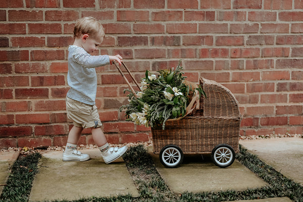 Rattan Dolls Pram